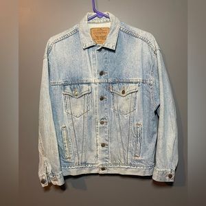 Levi’s Vintage USA Made Light Wash Distressed Grunge Worn Denim Jean Jacket